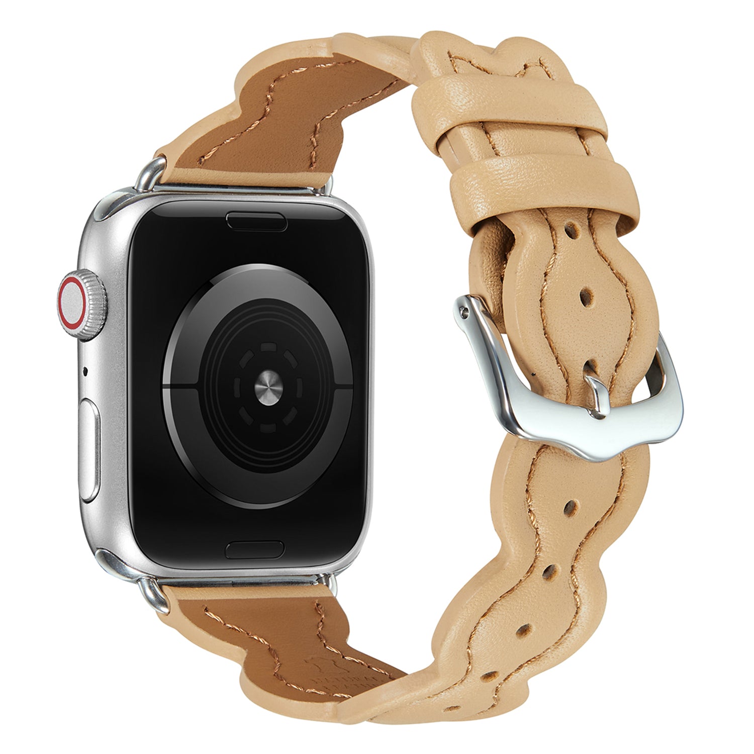 For Apple Watch Ultra 49mm Series 9 8 7 45mm Series 6 5 4 SE SE (2022) (2023) 44mm Series 3 2 1 42mm Candied-haws Shape Watch Strap Genuine Leather Adjustable Wristband For Apple Watch Ultra 49mm Series 9 8 7 45mm Series 6 5 4 SE SE (2022) (2023) 44mm Series 3 2 1 42mm Candied-haws Shape Watch Strap Genuine Leather Adjustable Wristband